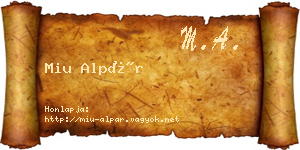Miu Alpár névjegykártya